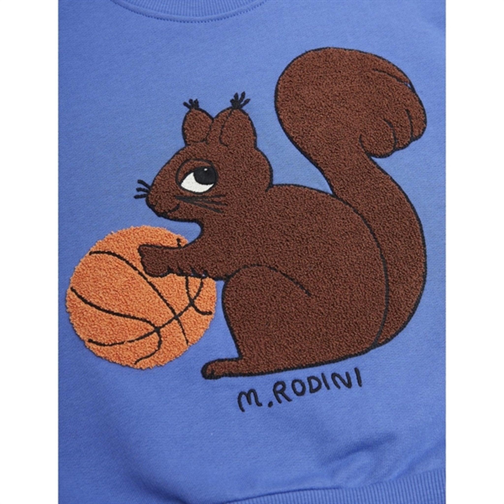 Mini Rodini Blue Squirrel Chenille Emb Sweatshirt 2