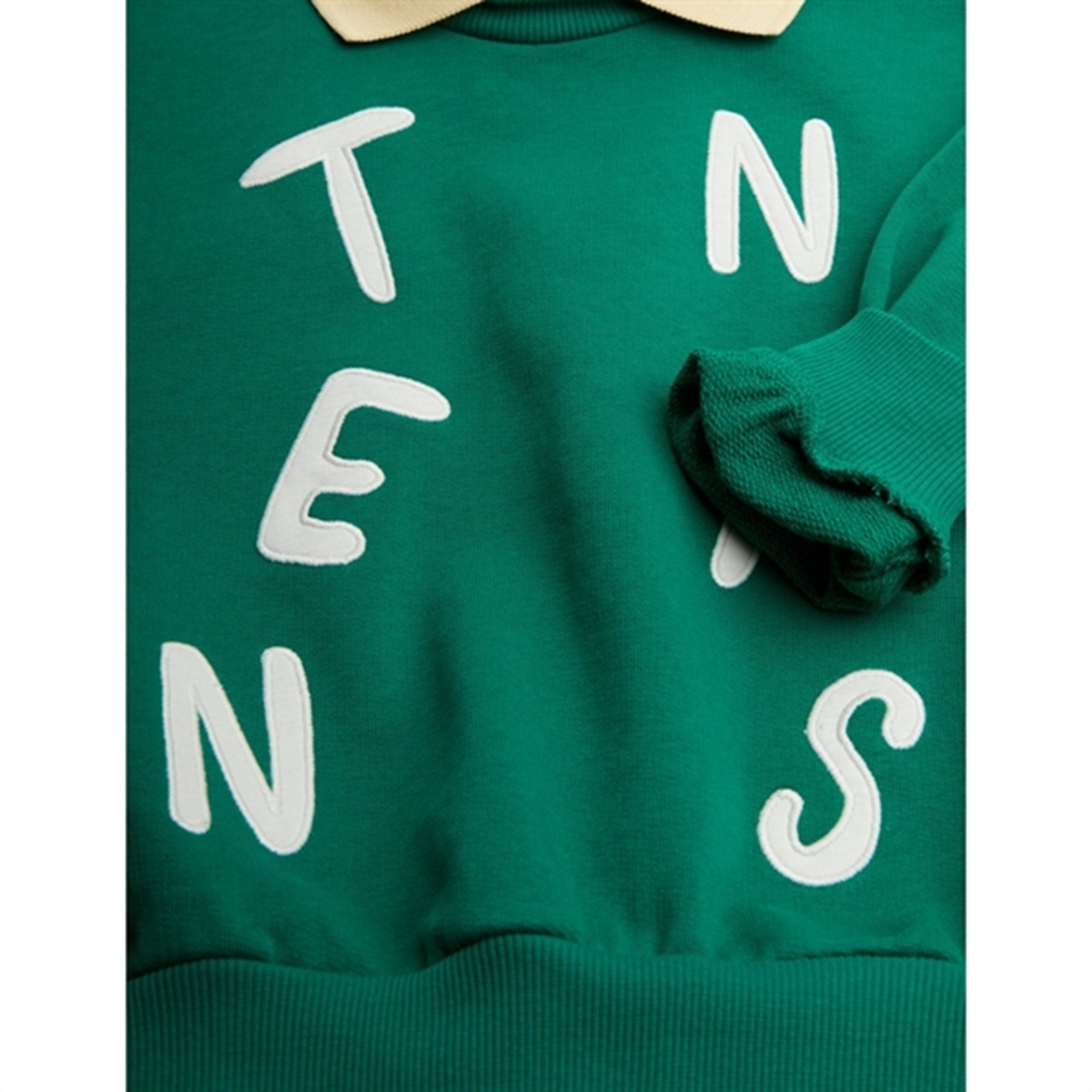 Mini Rodini Green Tennis Application Collar Sweatshirt 4