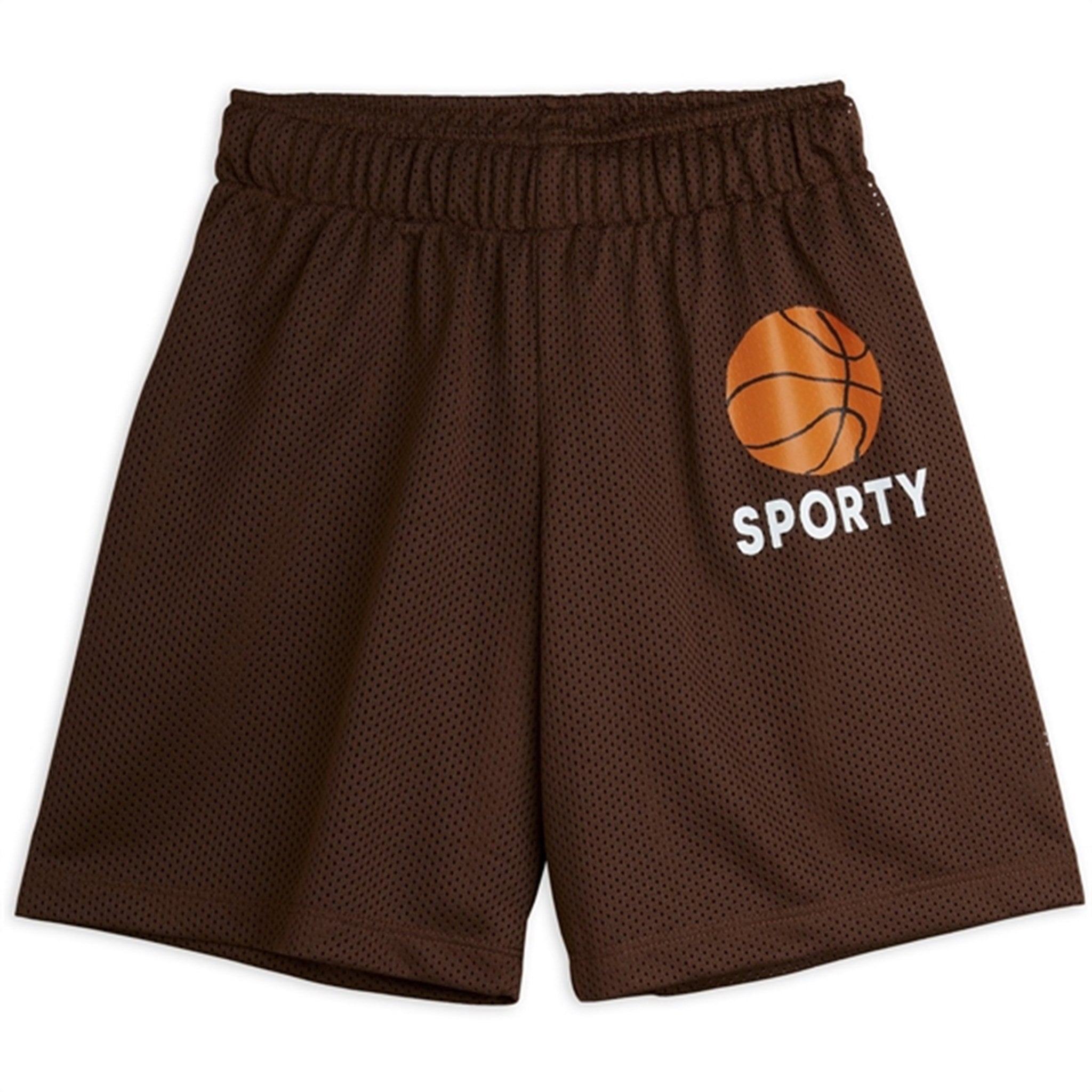 Mini Rodini Brown Basket Mesh Sp Shorts