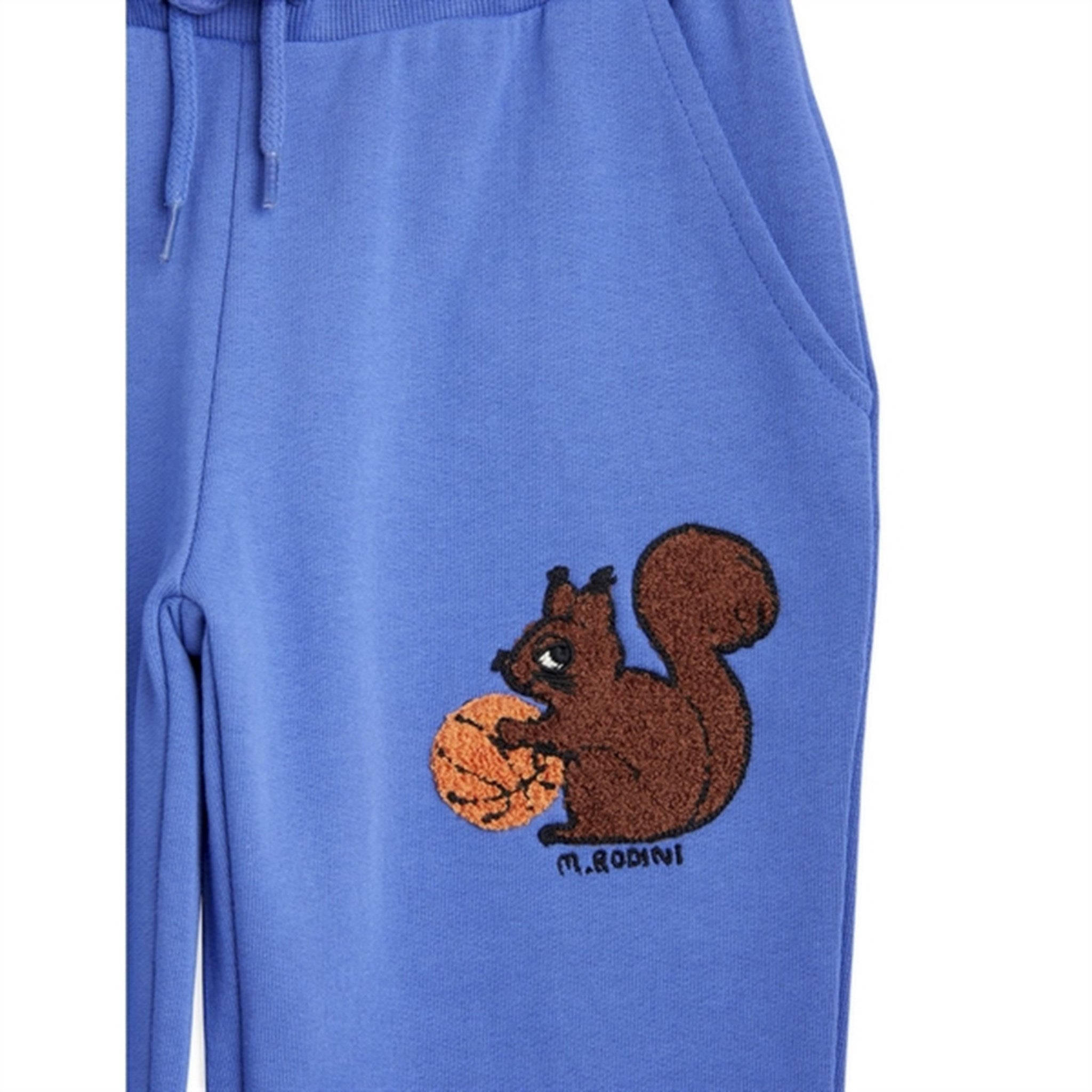 Mini Rodini Blue Squirrel Chenille Emb Sweatpants 2
