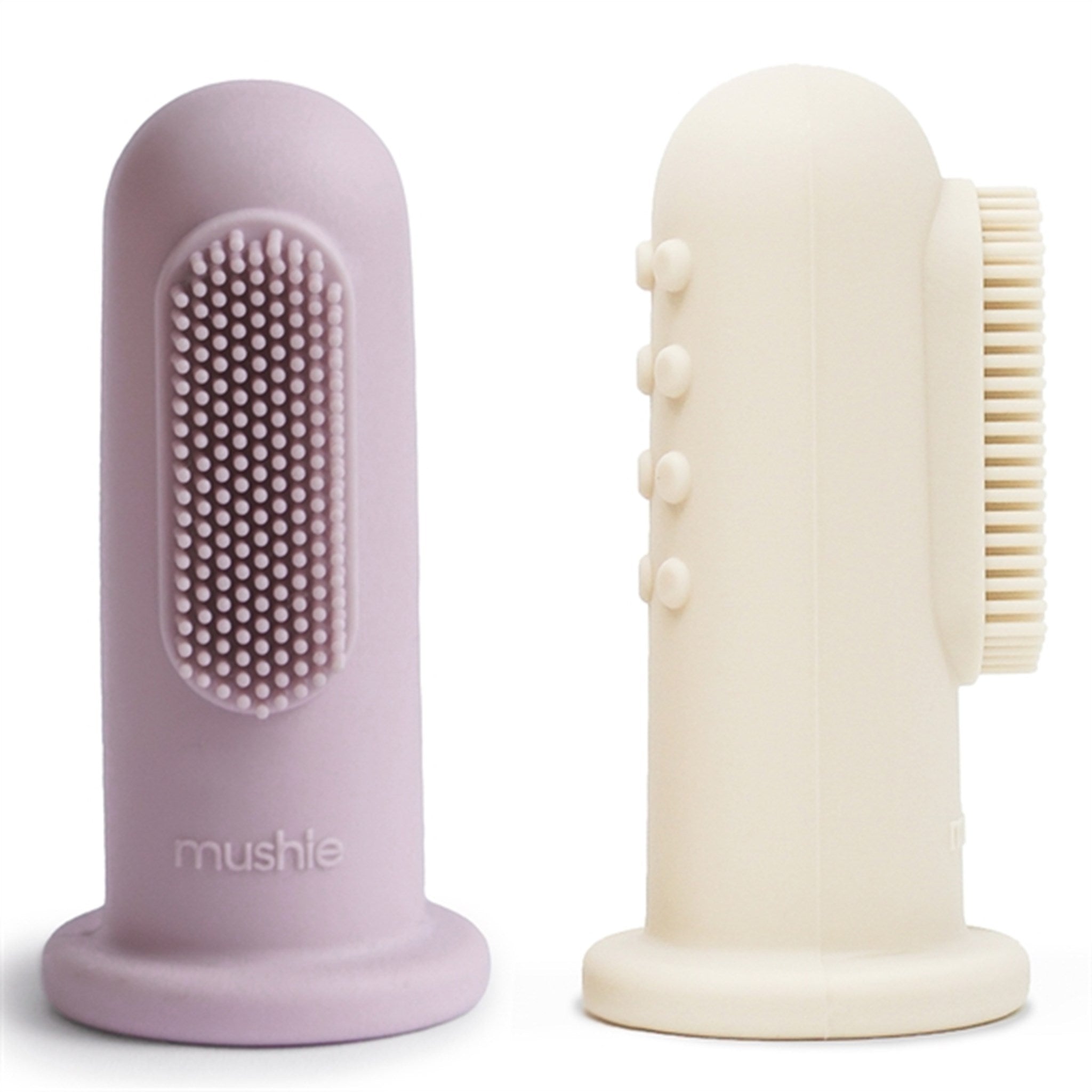 Mushie Finger Tandbørste 2-pak Soft Lilac/Ivory