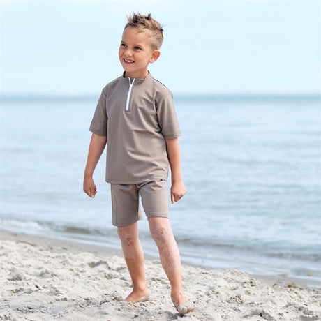 Petit Crabe Taupe Max Half Zip Badebluse 2