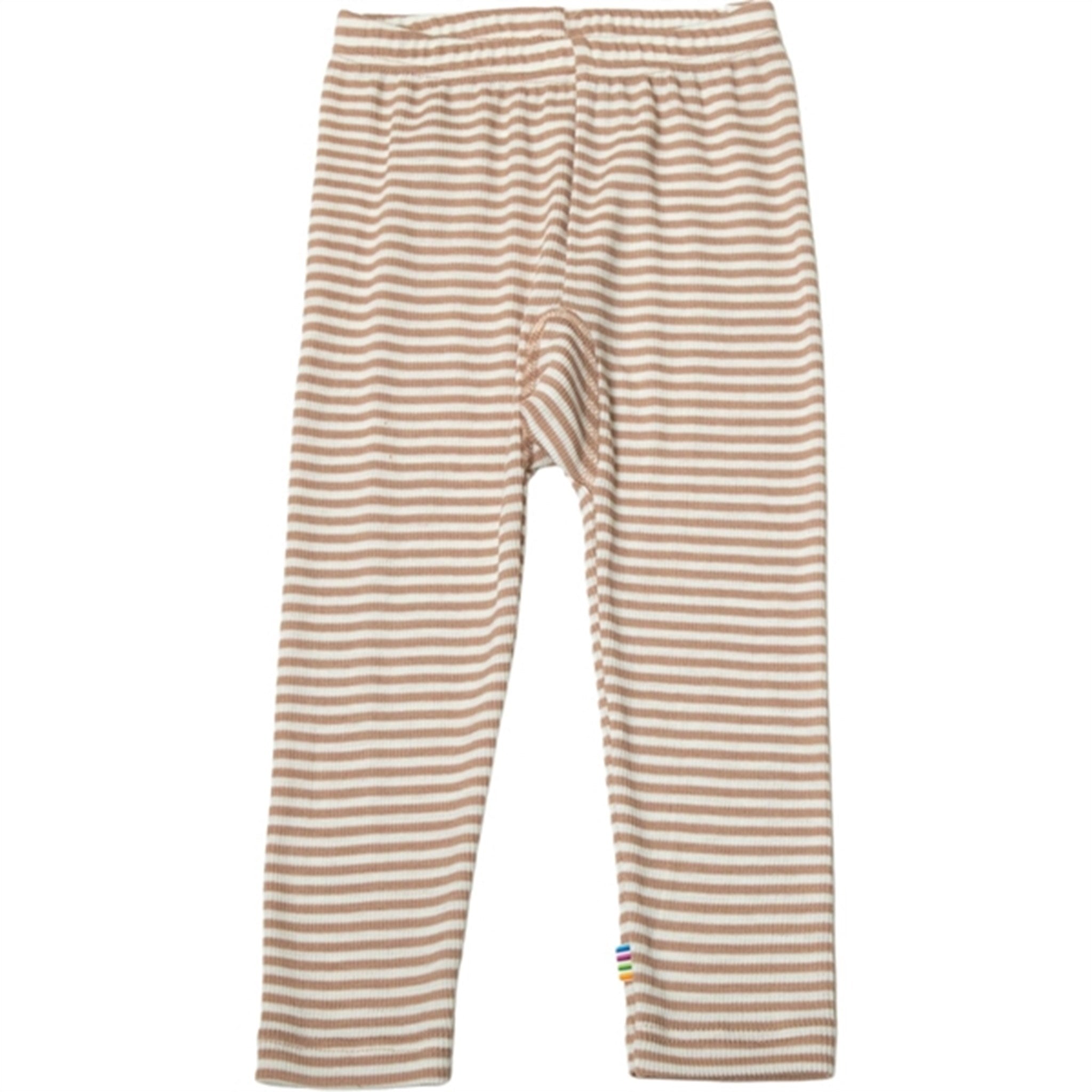 Joha Uld/Silke Light Brown Stripe Leggings