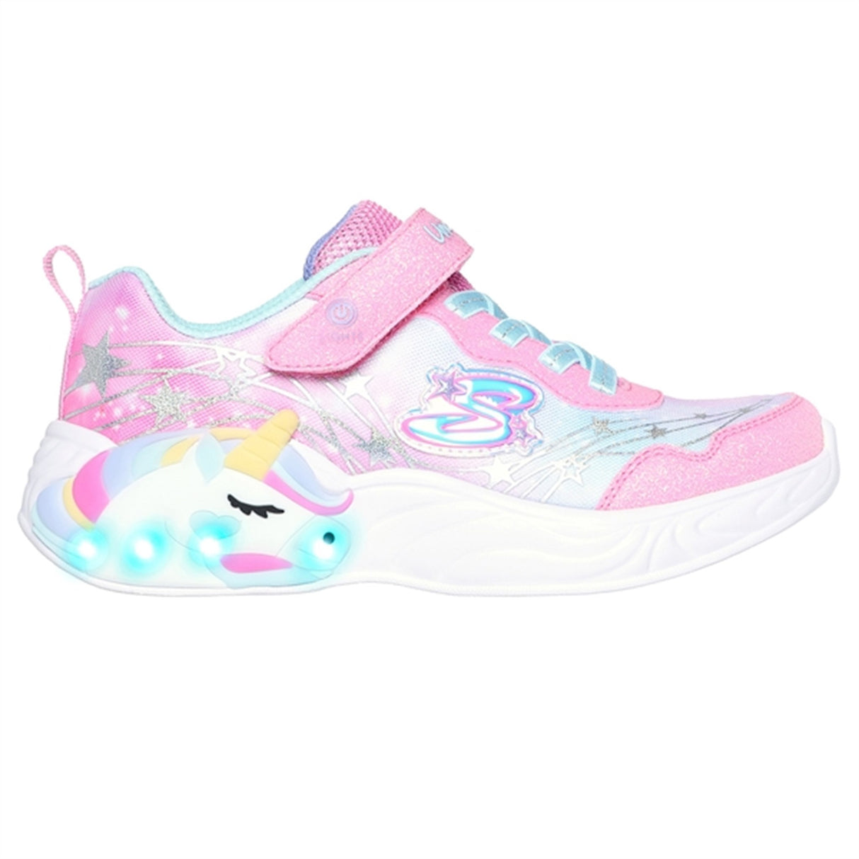 Skechers Unicorn Dreams Ombre Print & Star Sko Pink Turquoise 3