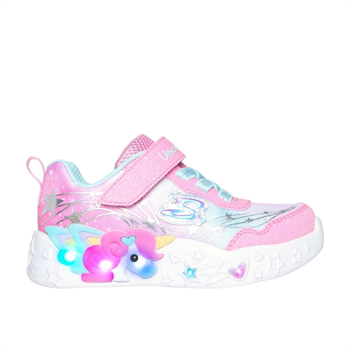 Skechers Unicorn Dreams Ombre Print & Star Sko Pink Turquoise 2