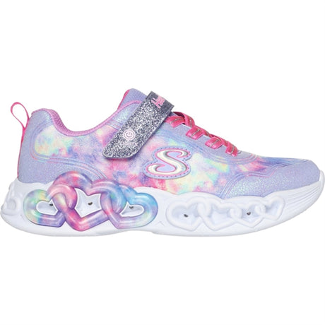 Skechers Infinite Heart Lights Cloud Dye Print Sneakers Lavender Multicolor