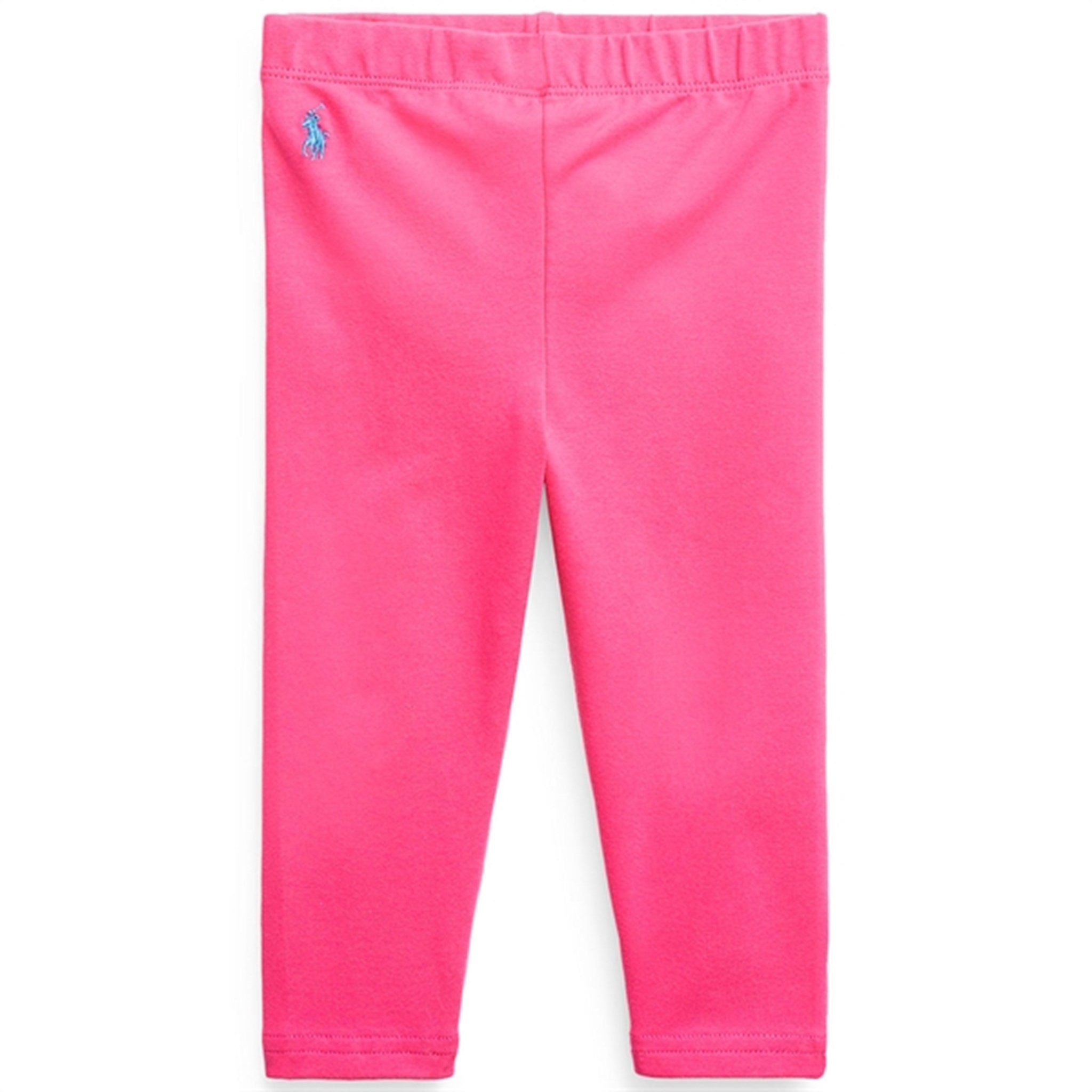 Ralph Lauren Baby Girl Leggings Stretch Jersey Accent Pink/Colby Blue 2