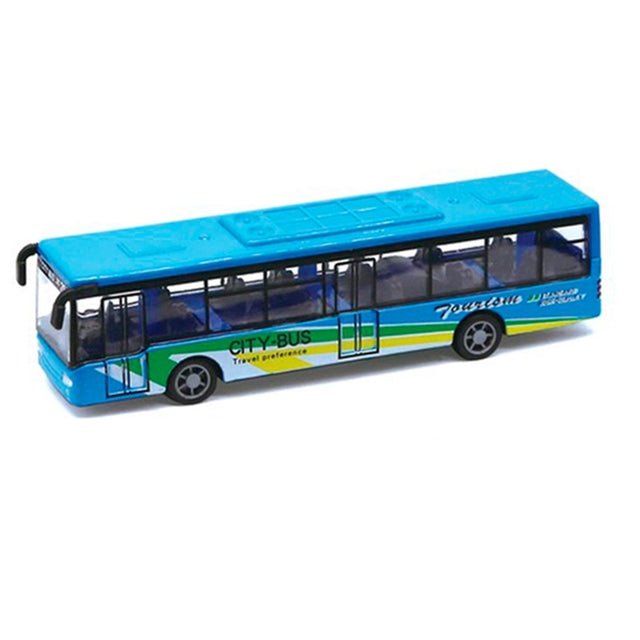 Magni Turist Bus Med Pull Back Blue