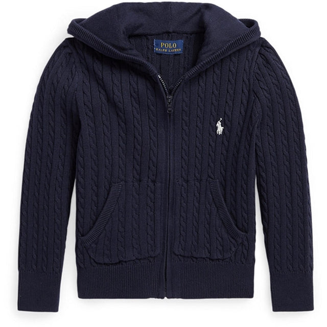 Polo Ralph Lauren Girl Mini Cable Full Zip Striktrøje Rl Navy W/ Nevis