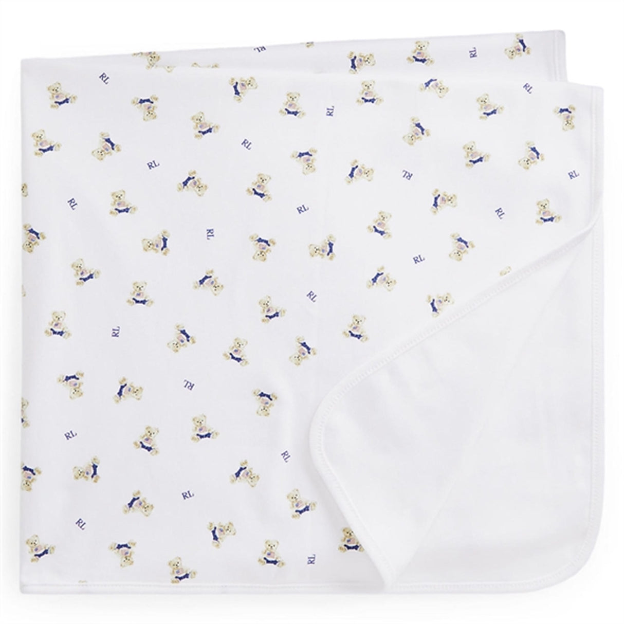 Ralph Lauren Baby Boy Blanket White/Blue Multi