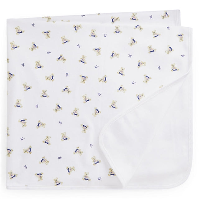 Ralph Lauren Baby Boy Blanket White/Blue Multi