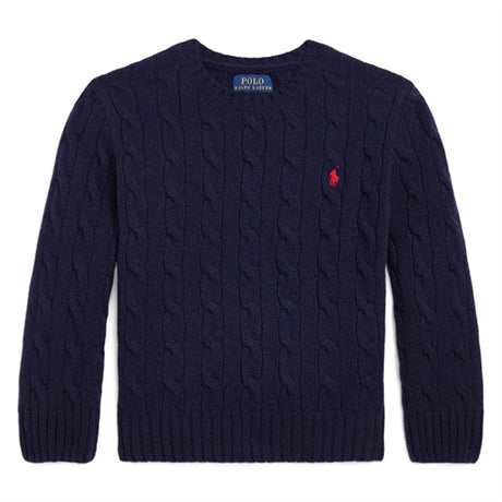 Polo Ralph Lauren Boy Long Sleeved Knit Cable Sweater Pullover Hunter Navy