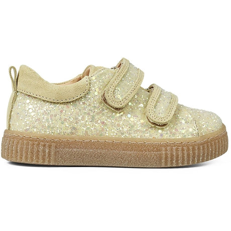 Angulus Glitter Sneaker M. Velcrolukning Lysegul Glitter/Lysegul