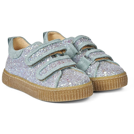 Angulus Glitter Sneaker M. Velcrolukning Mint Glitter/Mint