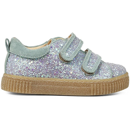 Angulus Glitter Sneaker M. Velcrolukning Mint Glitter/Mint