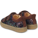 Angulus Sneakers Med Velcrolukning Plum Glitter/Bark