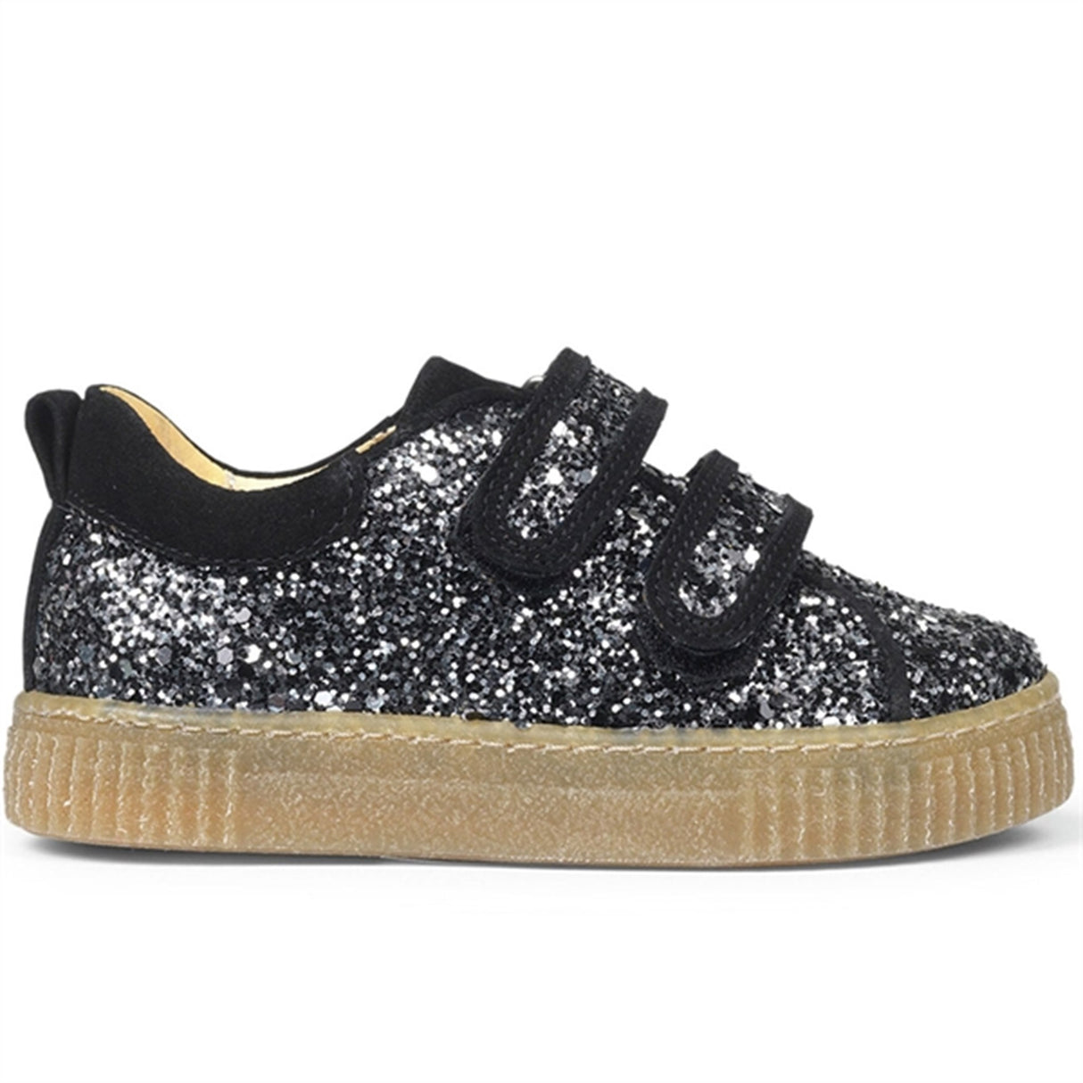 Angulus Sneakers Med Velcrolukning Grey Glitter/Black