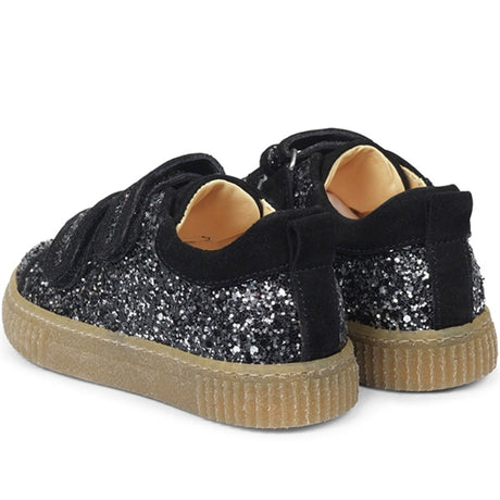 Angulus Sneakers Med Velcrolukning Grey Glitter/Black