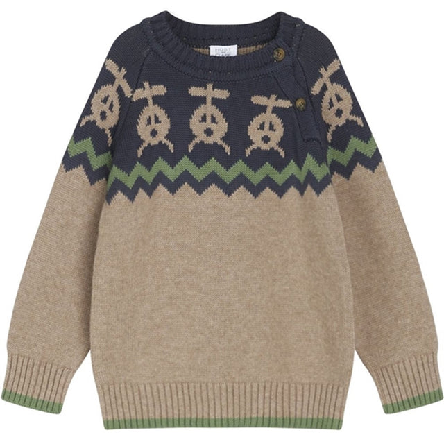 Hust & Claire Mini Deer Brown Melange Porter Strik Sweater