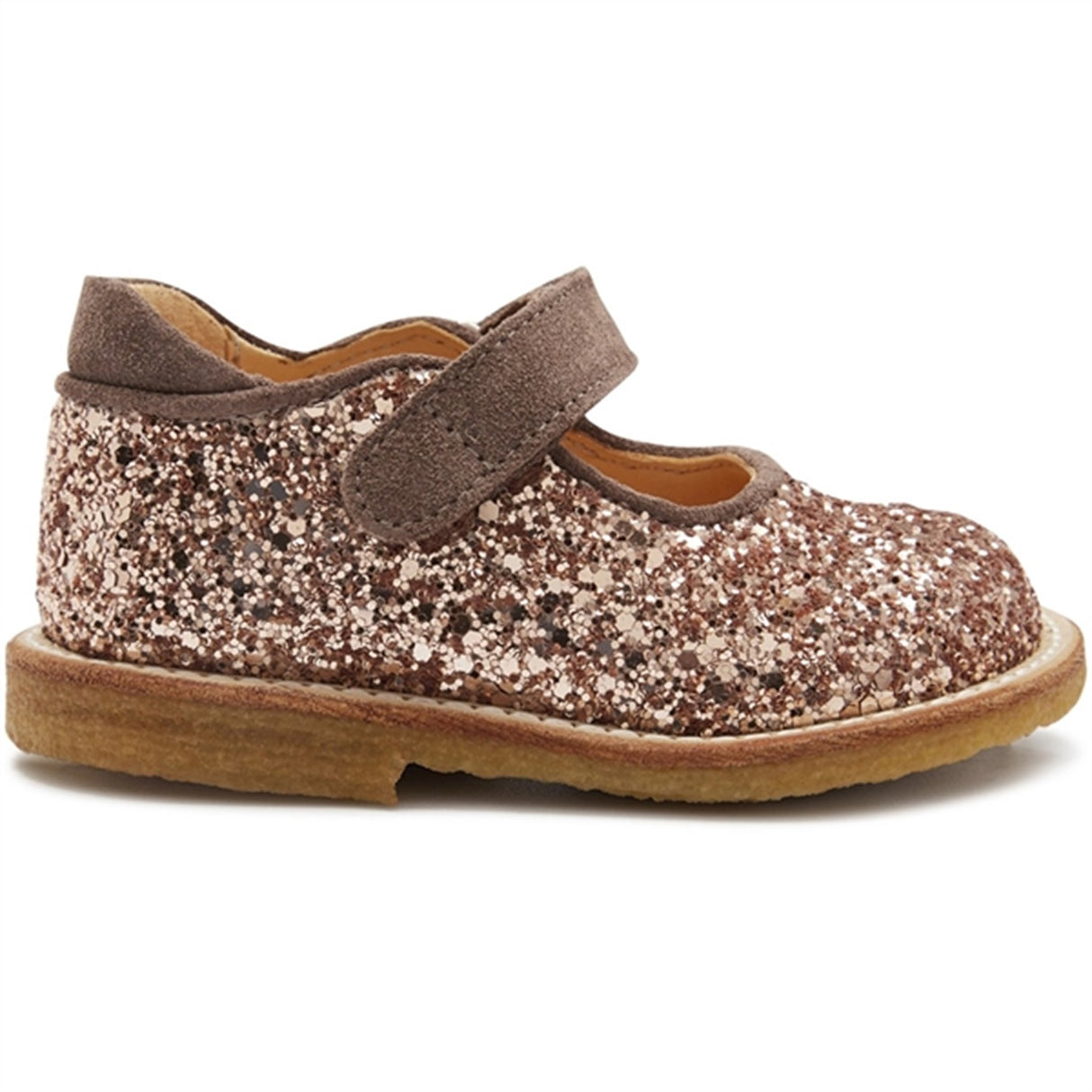 Angulus Begynder Tullesko Med Velcro Maple Glitter/Taupe 2