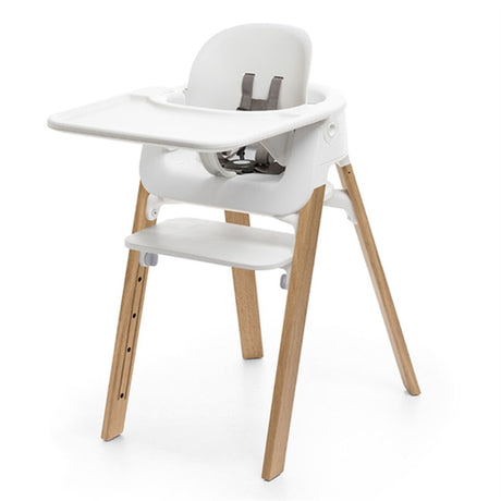 Stokke® Steps™ Chair White Natural inkl. Bouncer i White Deep Grey
