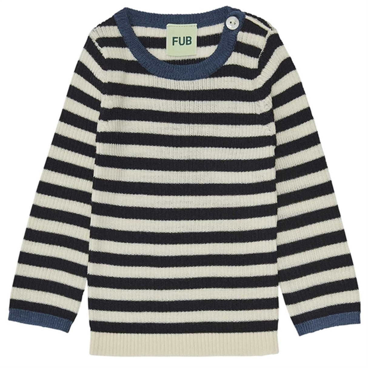FUB Baby Rib Bluse Ecru/Dark Navy