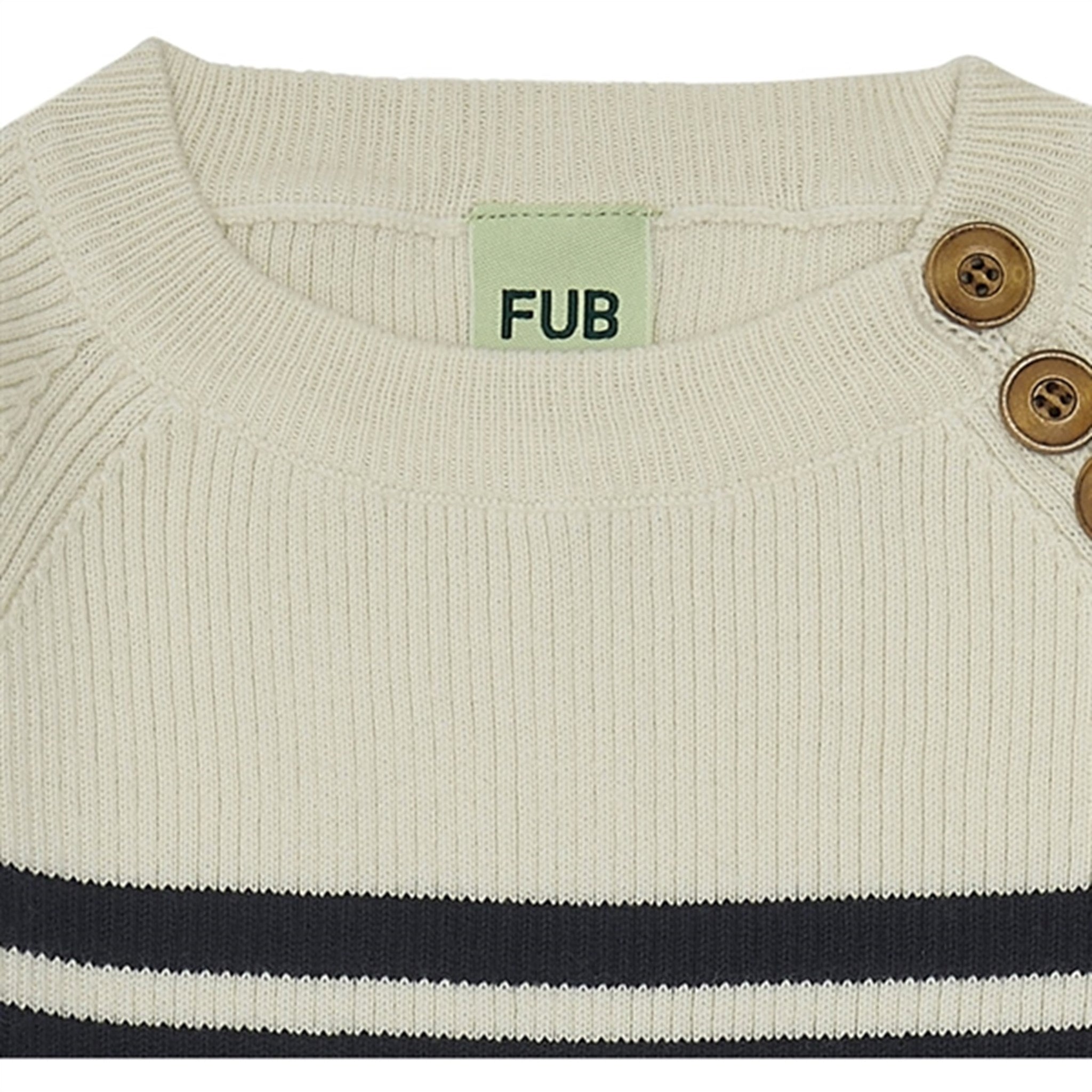 FUB Sweater Ecru/Dark Navy 2