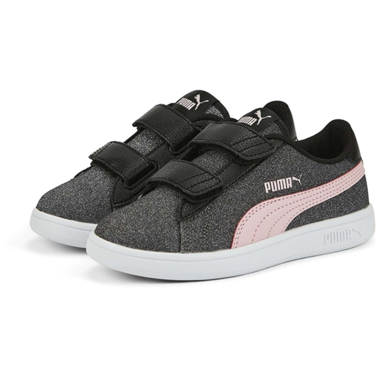 Puma Smash V2 Glitz GlamV Black-Almond Blossom Sneakers