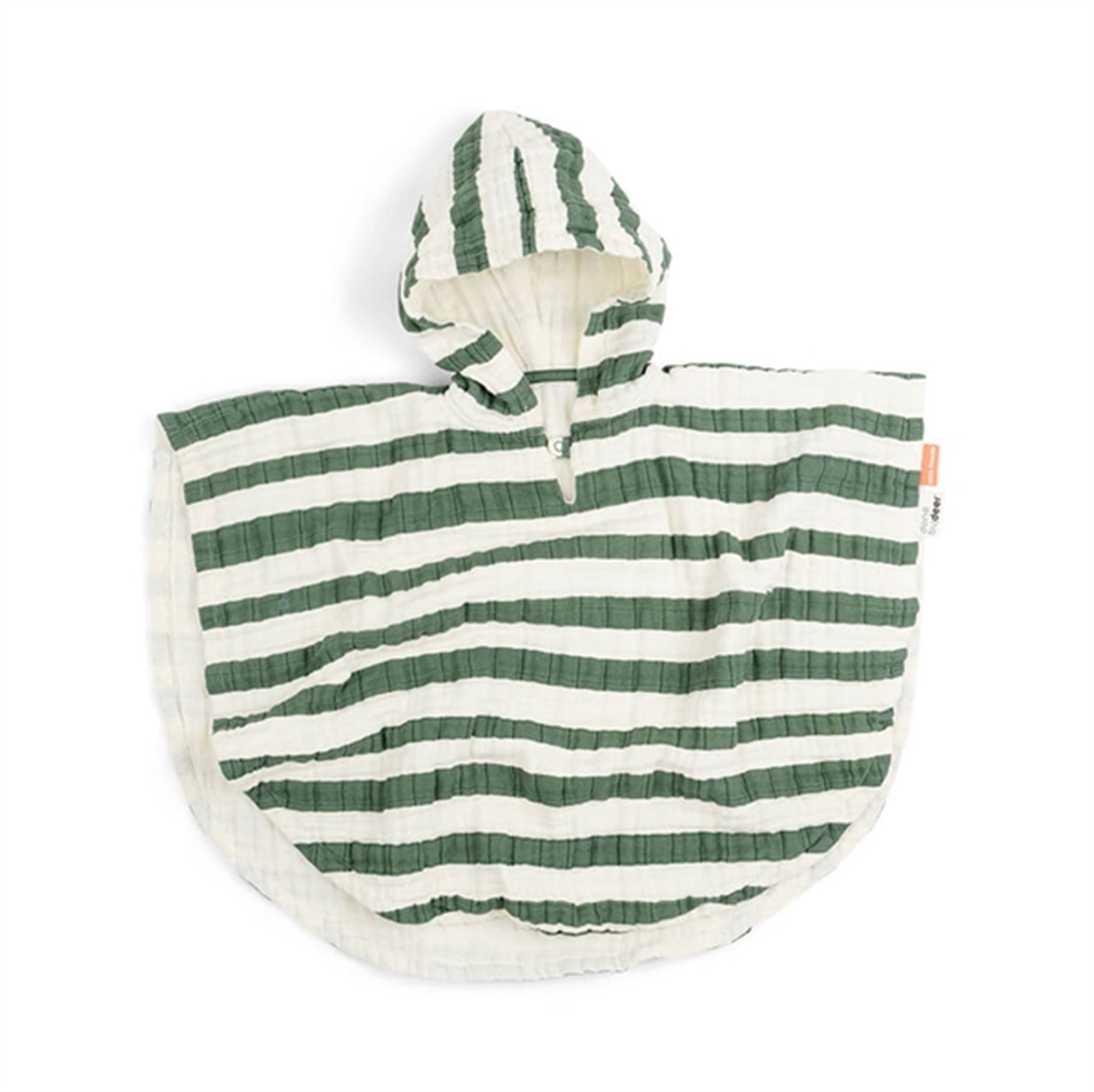 Done by Deer Bade Poncho GOTS Stripes Green