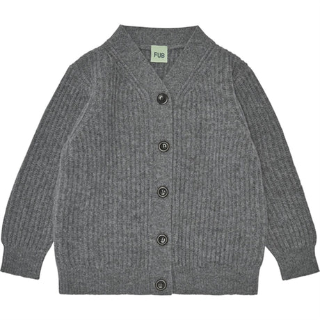 FUB Lammeuld Cardigan Charcoal Melange