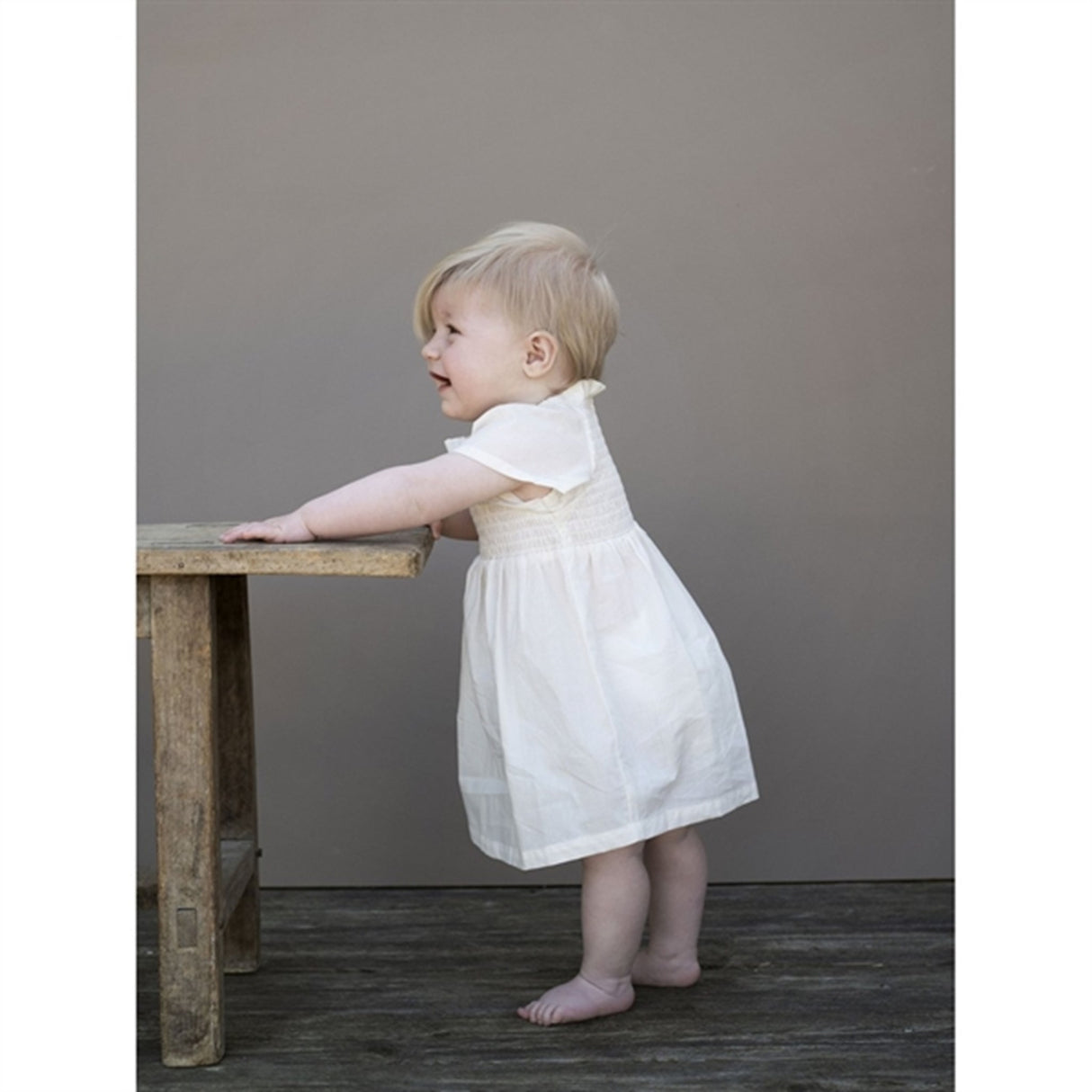 Serendipity Offwhite Baby Smock Kjole 3