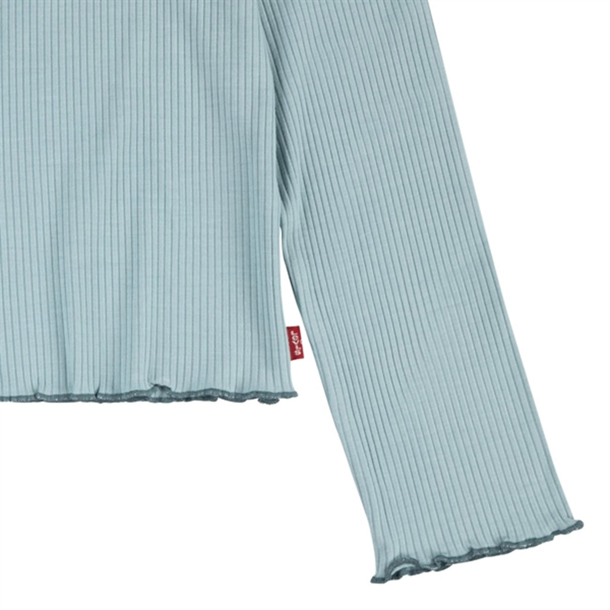 Levi's Scoop Neck Ribbed Bluse Aqua Sea Blue 3