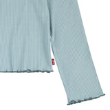 Levi's Scoop Neck Ribbed Bluse Aqua Sea Blue 3