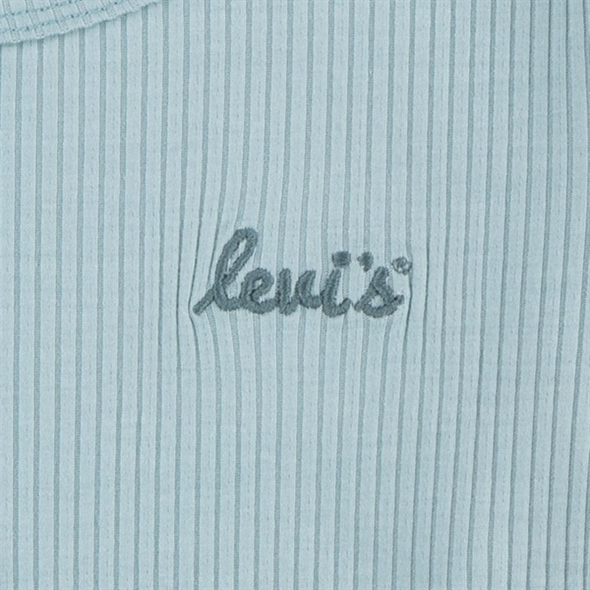 Levi's Scoop Neck Ribbed Bluse Aqua Sea Blue 2