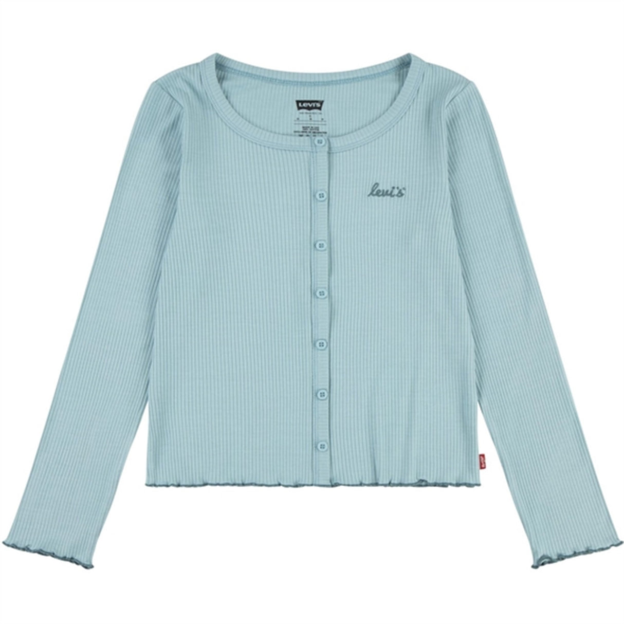 Levi's Scoop Neck Ribbed Bluse Aqua Sea Blue