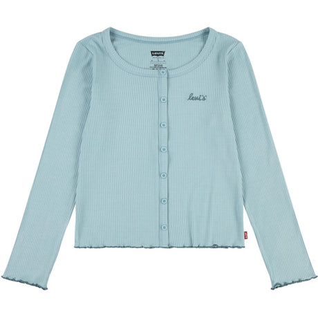 Levi's Scoop Neck Ribbed Bluse Aqua Sea Blue