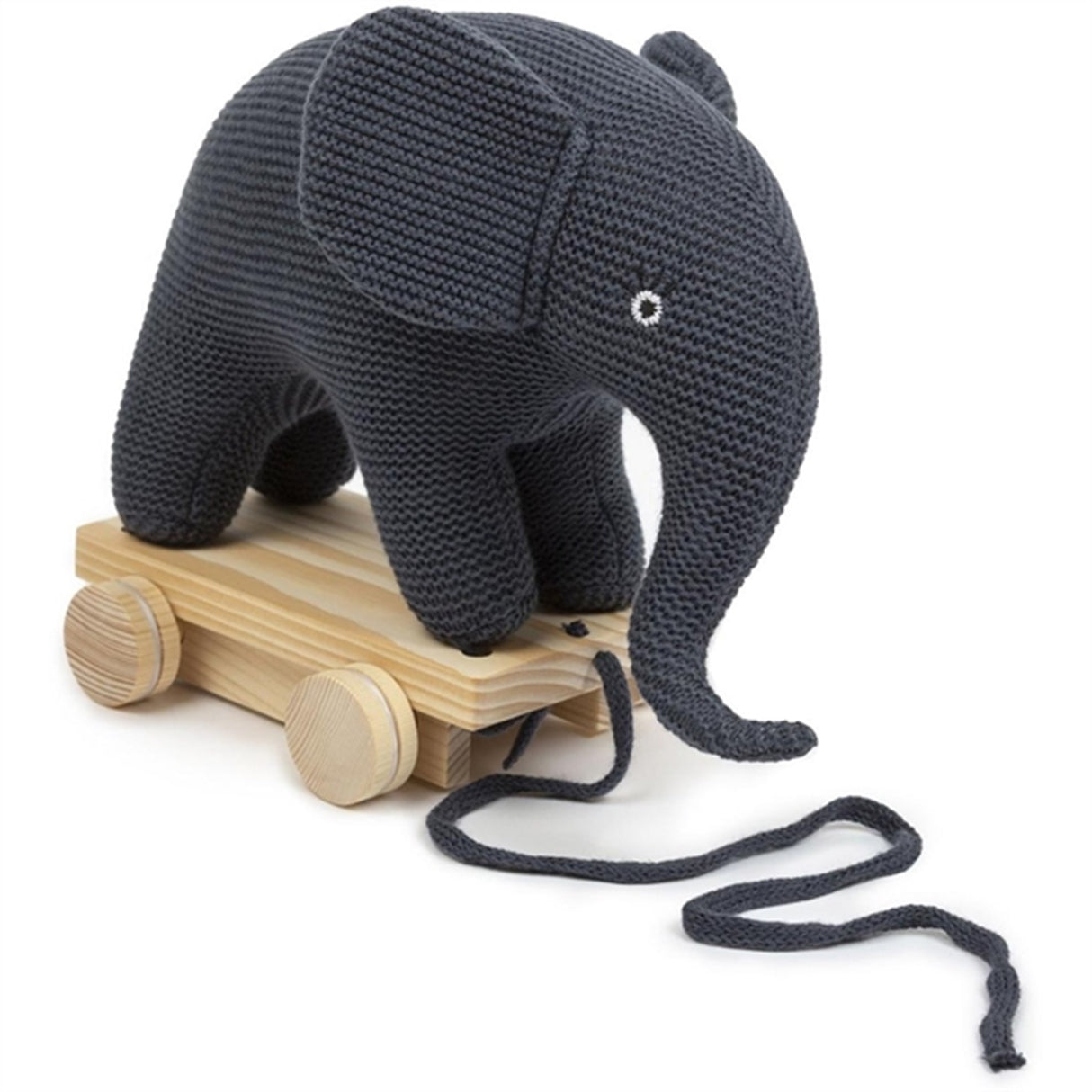 Smallstuff Strikket Trækdyr Elephant Dark Denim