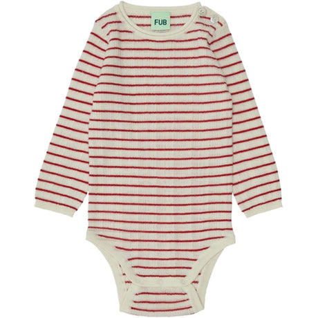 FUB Baby Rib Body Ecru/Pure Red