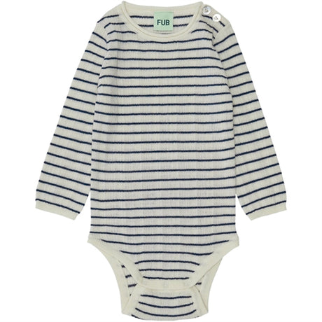 FUB Baby Rib Body Ecru/Royal Blue