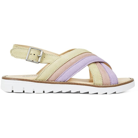 Angulus Sandal M. Åben Tå Og Spændelukning Lilac/Peach/Lysegul 2