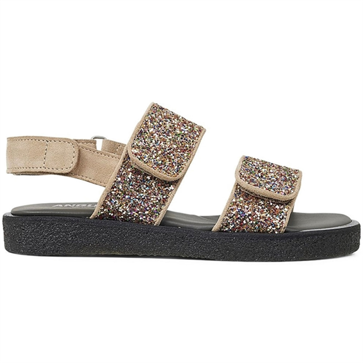 Angulus Glittersandal M. Velcrolukning Sand/Multi Glitter 2