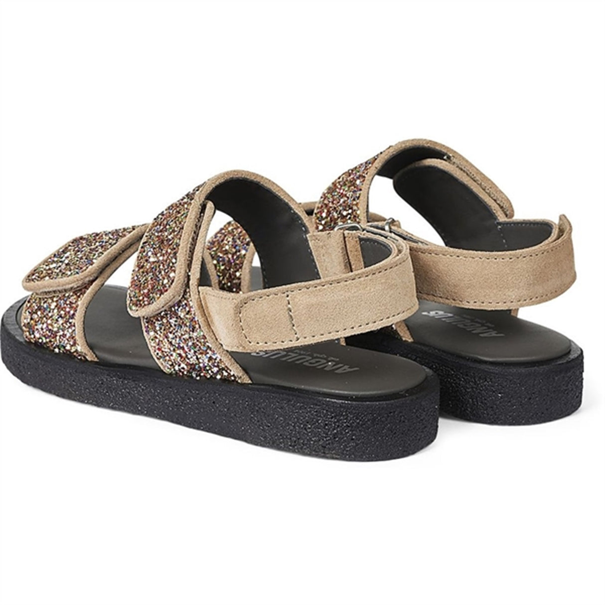 Angulus Glittersandal M. Velcrolukning Sand/Multi Glitter 3