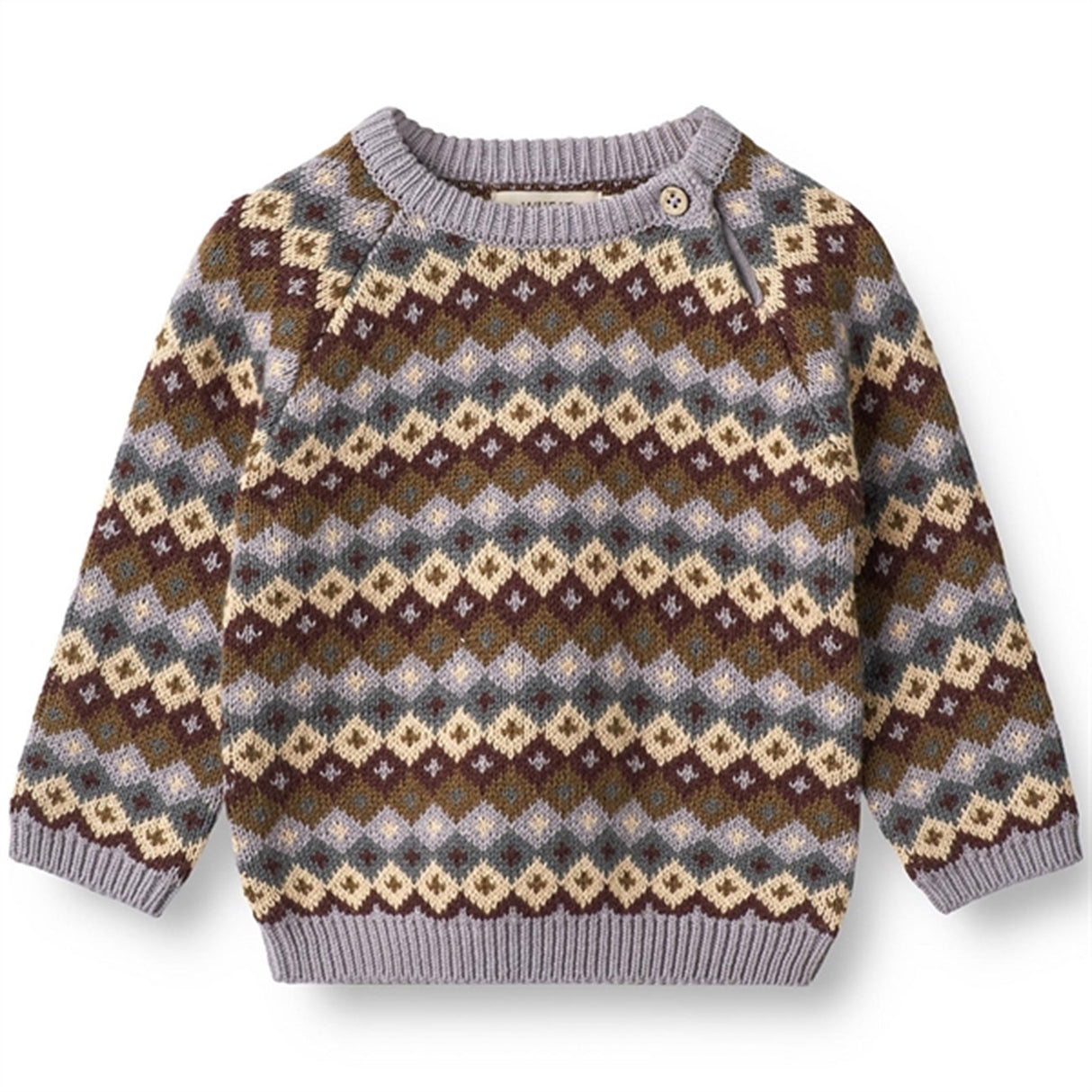 Wheat Multi Lavender Mimi Jacquard Strik Pullover