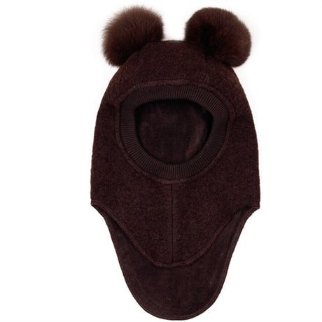 Huttelihut Elefanthue m. Alpaca Pompoms Big Bear Brown