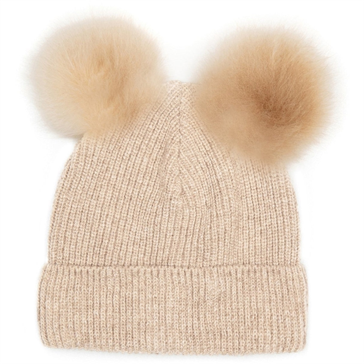 Huttelihut Hue Strik m. Alpaca Pompoms Big Plys Sand