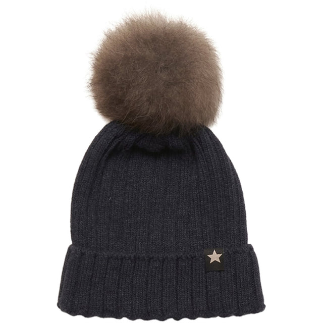 Huttelihut Hue Strik m. Alpaca Pompom Warmy Navy