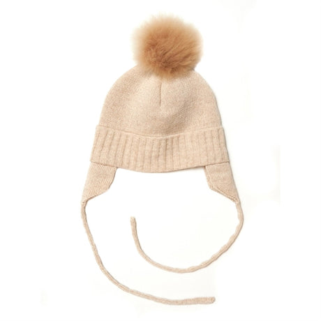 Huttelihut Hue Uld Strik Alpaca Pompom Chullu Sand