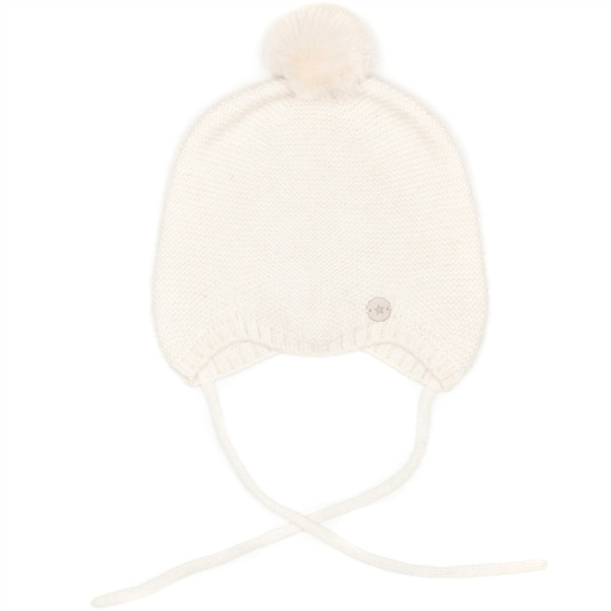 Huttelihut Hue Uld Strik m. Pompom Soft Cash Off-white