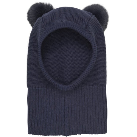 Huttelihut Elefanthue Strik m. Pompoms Navy