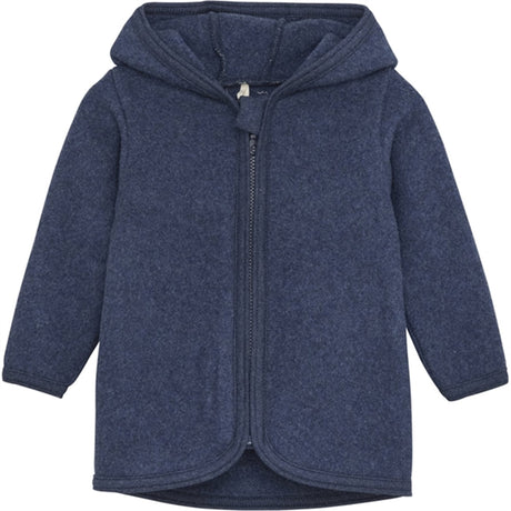 Huttelihut Jakke Ører Bomuld Fleece Navy Melange